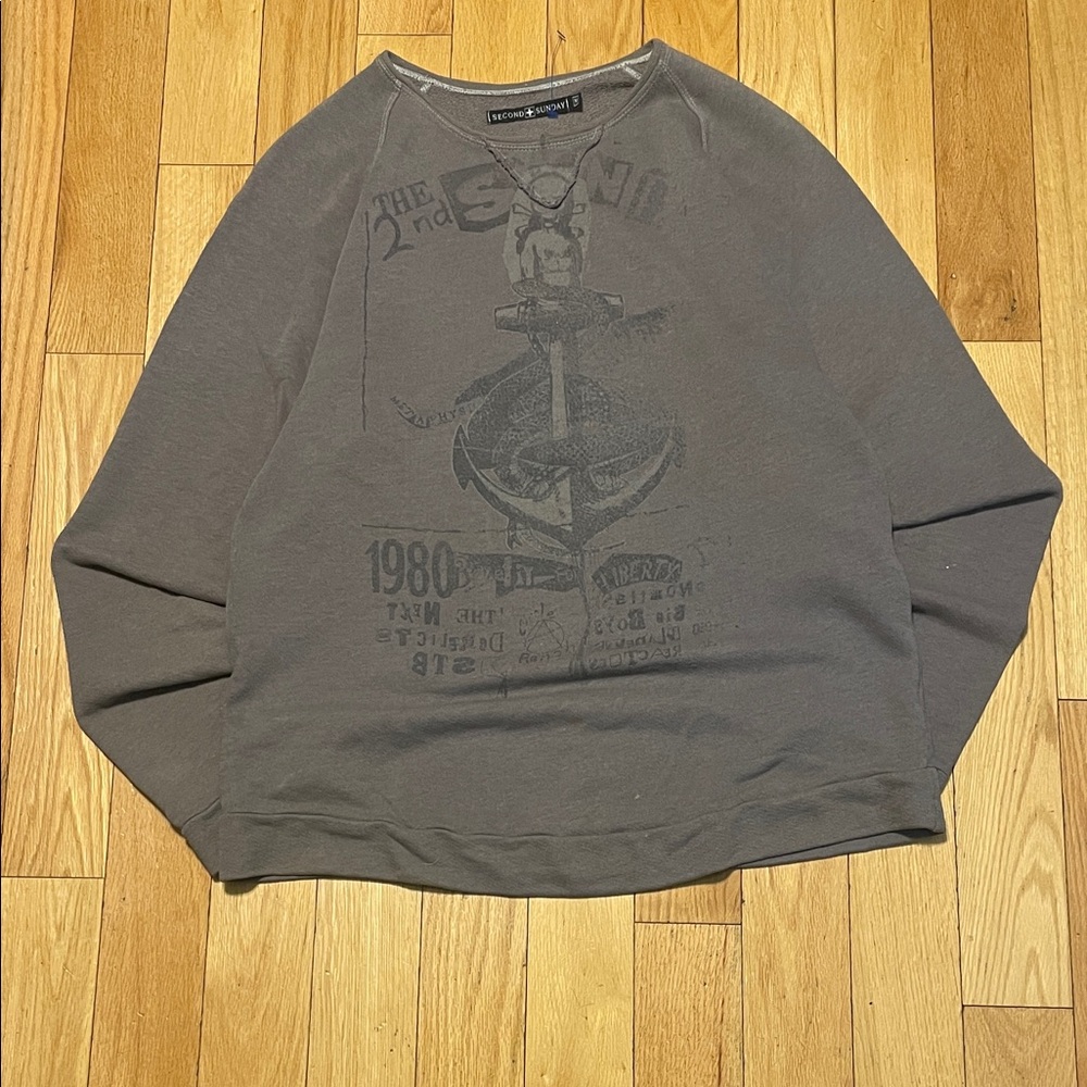 Men's Graphic Crewneck Sweater - Gray